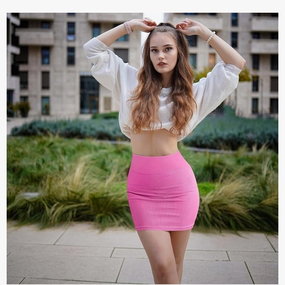 OQQ 2 piece skirt set ribbed stretchy - Picture 4 of 8